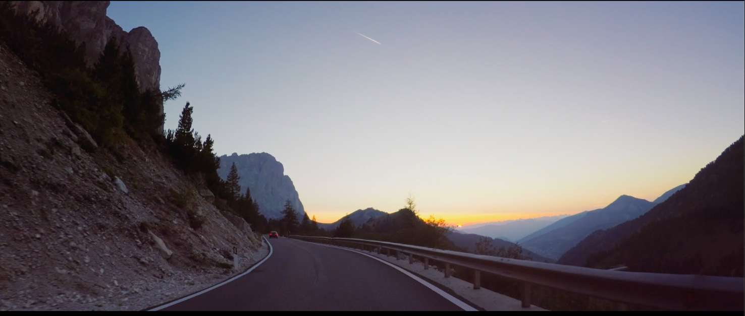 Landscape scene from Be Moved Again campaign film with Honda model.